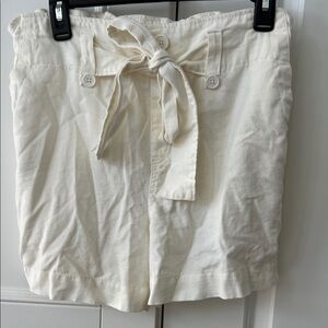 One 5 one women’s Cream Tie front paper bag Shorts